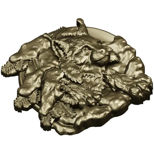 3D модель STL - барельеф "Лесная рысь" для ЧПУ