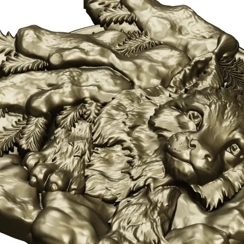 3D модель STL - барельеф "Лесная рысь" для ЧПУ