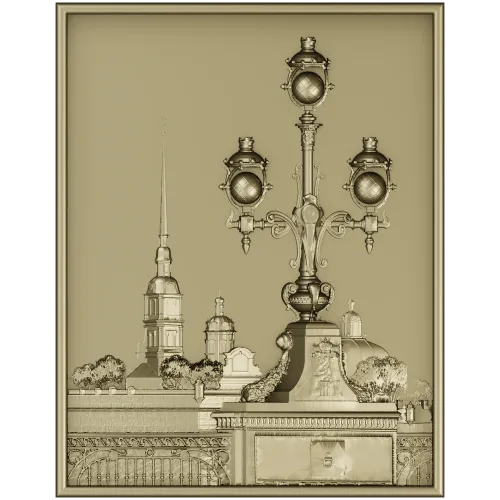 Saint Petersburg panorama relief STL for CNC milling