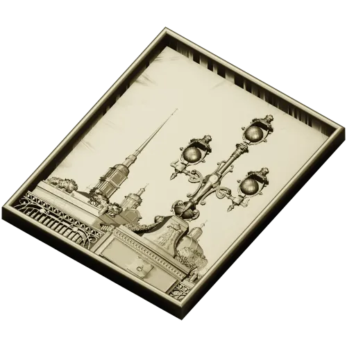 Saint Petersburg panorama relief STL for CNC milling