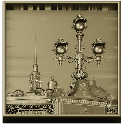 Saint Petersburg panorama relief STL for CNC milling