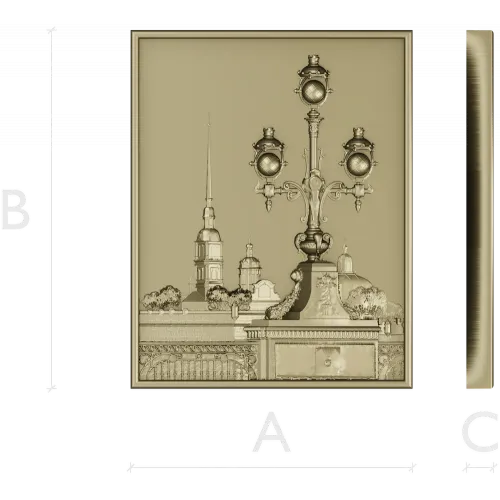 Saint Petersburg panorama relief STL for CNC milling