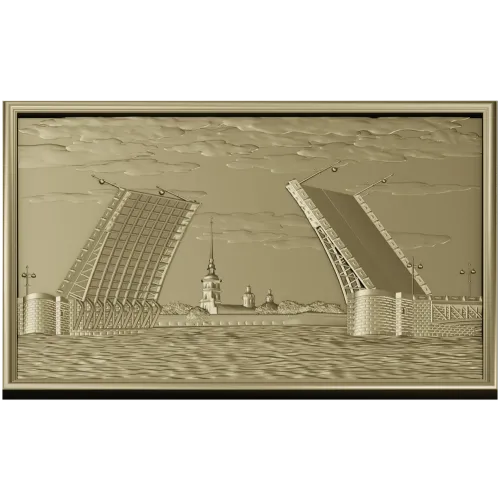 Петербургские разводные мосты - 3D панно в формате STL