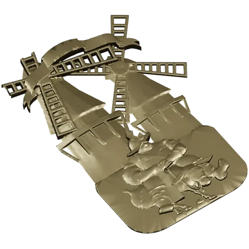 3D модель STL - Санчо у мельниц для ЧПУ