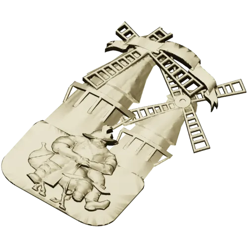 3D модель STL - Санчо у мельниц для ЧПУ