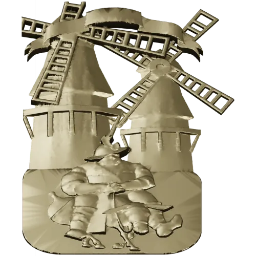 3D модель STL - Санчо у мельниц для ЧПУ