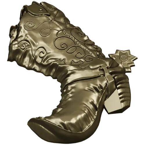 3D модель ковбойского сапога со шпорой (STL для ЧПУ)