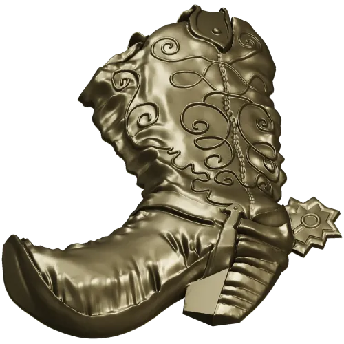 3D модель ковбойского сапога со шпорой (STL для ЧПУ)