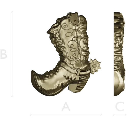 3D модель ковбойского сапога со шпорой (STL для ЧПУ)