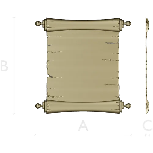 Scroll Relief STL for CNC Router - Aged Parchment Panel