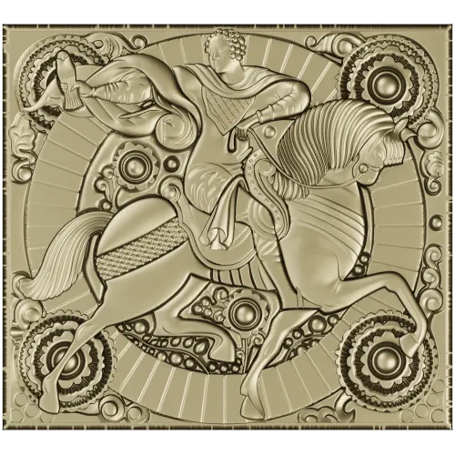 Gallant Horseman Relief - STL 3D model for CNC carving