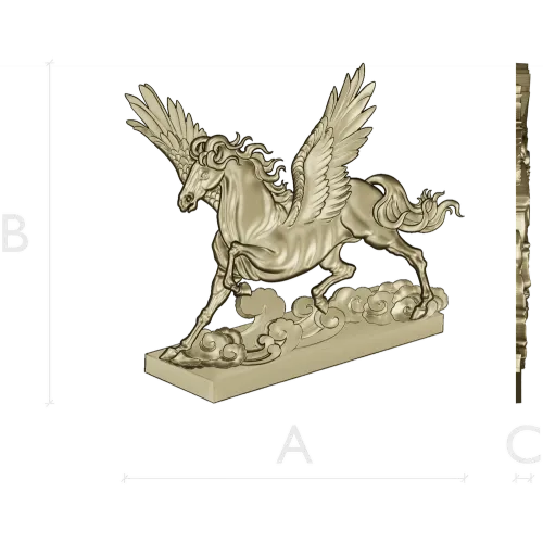3D модель STL - Пегас на облаках для ЧПУ фрезера
