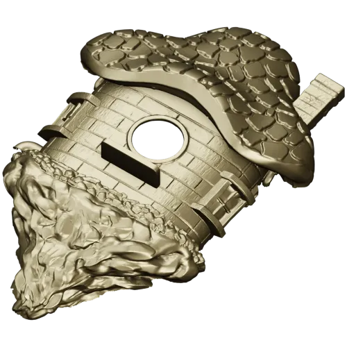Mosscap Nest - detailed birdhouse 3D model (STL) for CNC milling