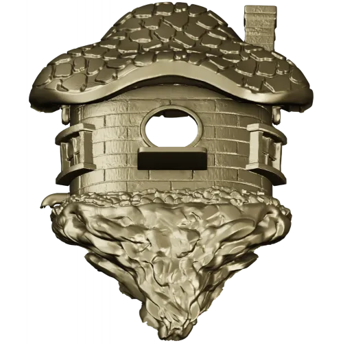 Mosscap Nest - detailed birdhouse 3D model (STL) for CNC milling