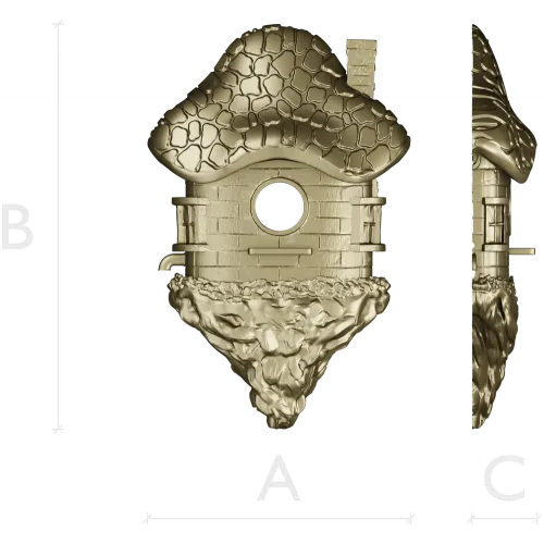 Mosscap Nest - detailed birdhouse 3D model (STL) for CNC milling