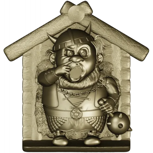 Viking in a Birdhouse - STL 3D Model for CNC