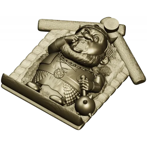 Viking in a Birdhouse - STL 3D Model for CNC