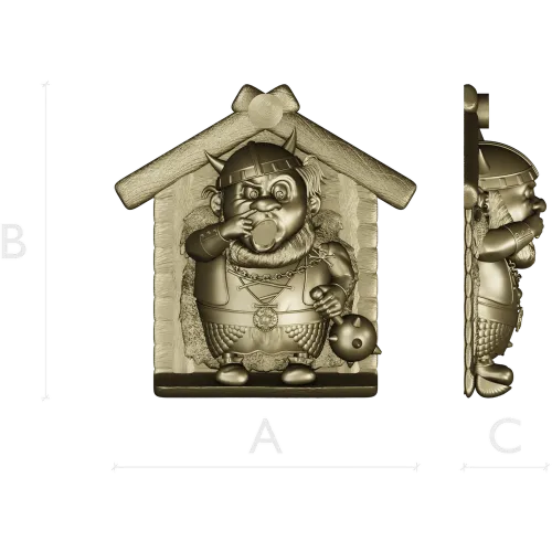 Viking in a Birdhouse - STL 3D Model for CNC