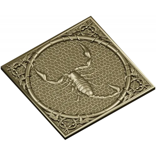 Рельефная панель "Скорпион" - 3D модель STL для ЧПУ