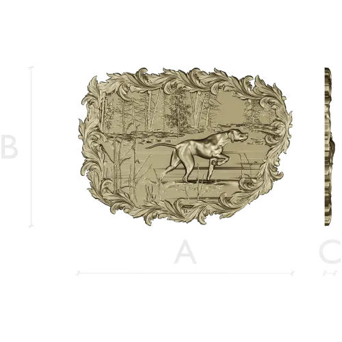Панно "Собака у озера" - 3D STL модель для ЧПУ