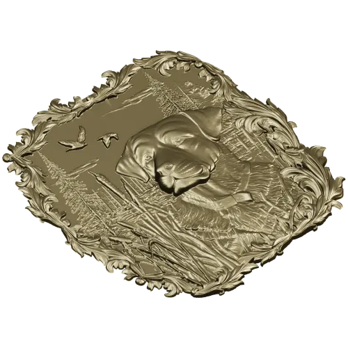 Лабрадор у озера - рельефная 3D модель STL для ЧПУ