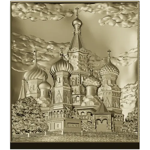Рельефное панно "Собор в куполах" - 3D модель STL для ЧПУ