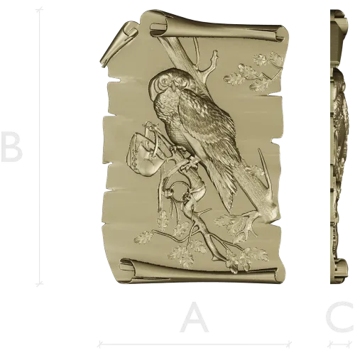 Сова на свитке - 3D модель STL для фрезера