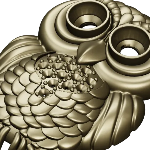 Mooncrest Owl - STL 3D model for CNC relief