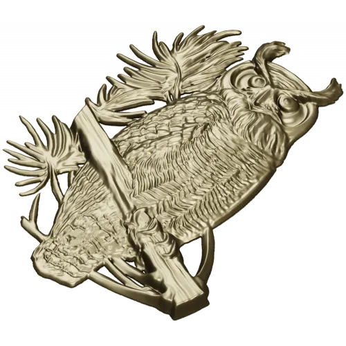 Сова на ветке - 3D модель STL для ЧПУ