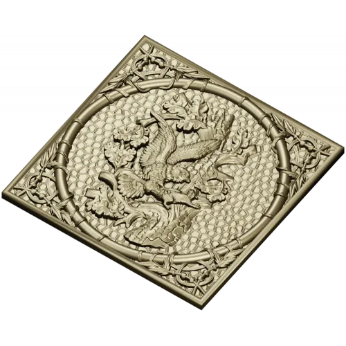 Falcon and Squirrel Relief Panel STL for CNC carving