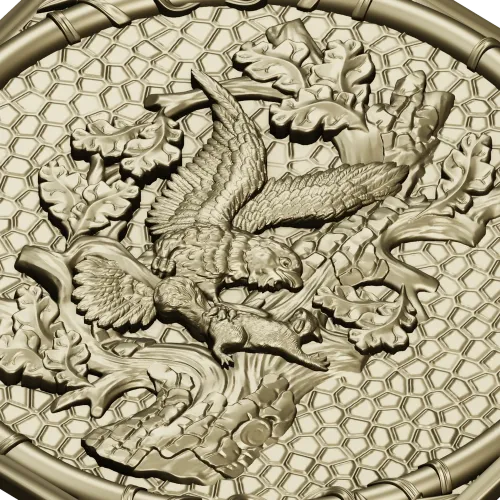 Falcon and Squirrel Relief Panel STL for CNC carving