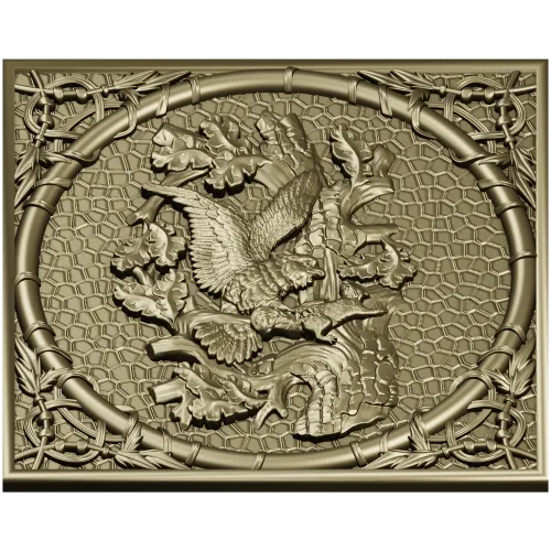 Falcon and Squirrel Relief Panel STL for CNC carving