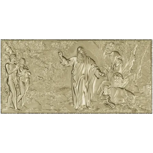 Creation of the World - high-relief STL panel for CNC