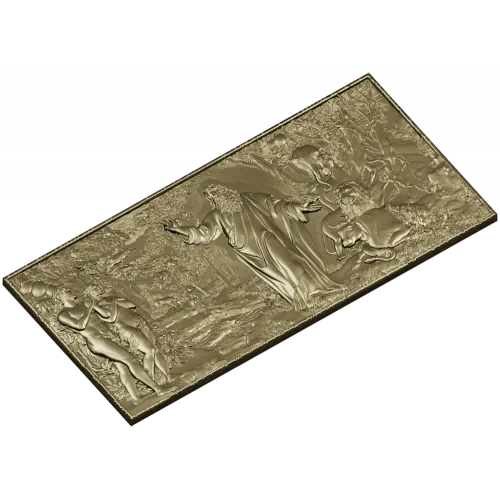 Creation of the World - high-relief STL panel for CNC