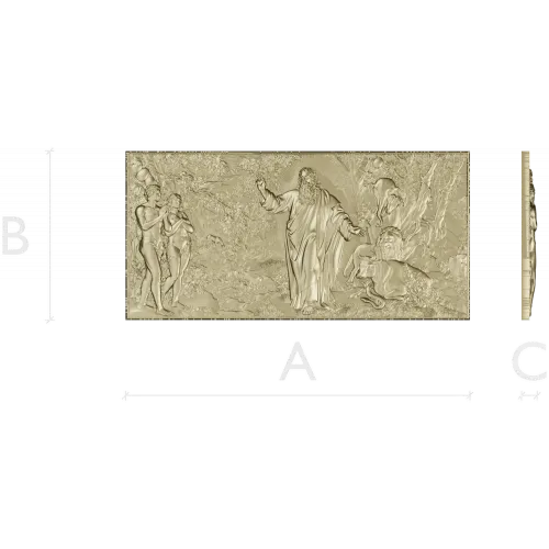 Creation of the World - high-relief STL panel for CNC