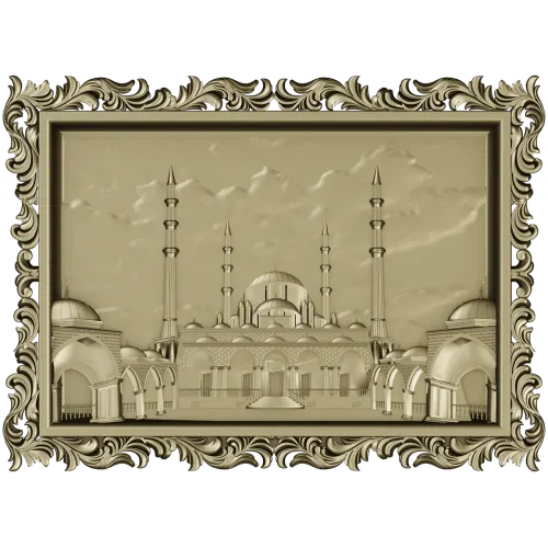 Taj Mahal Framed Relief STL for CNC