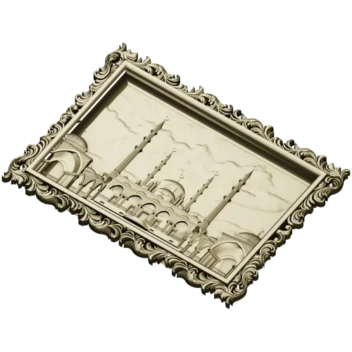 Taj Mahal Framed Relief STL for CNC