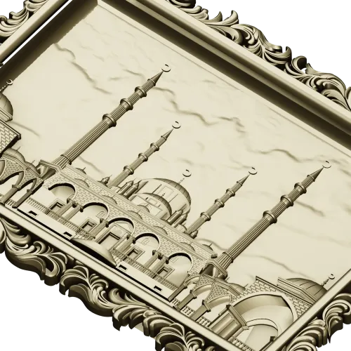 Taj Mahal Framed Relief STL for CNC