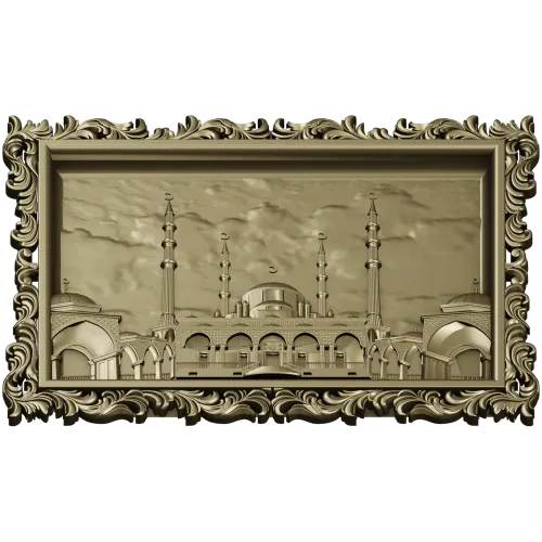 Taj Mahal Framed Relief STL for CNC