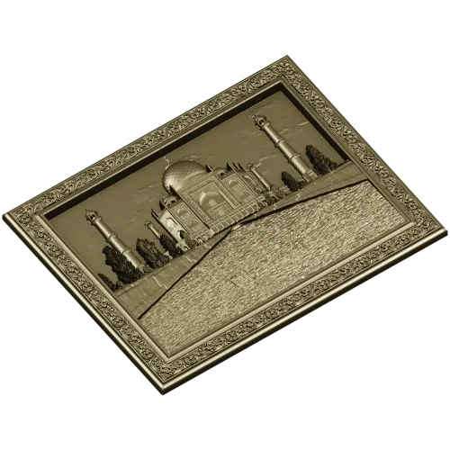 Taj Mahal Relief Panel STL - 3D model for CNC milling