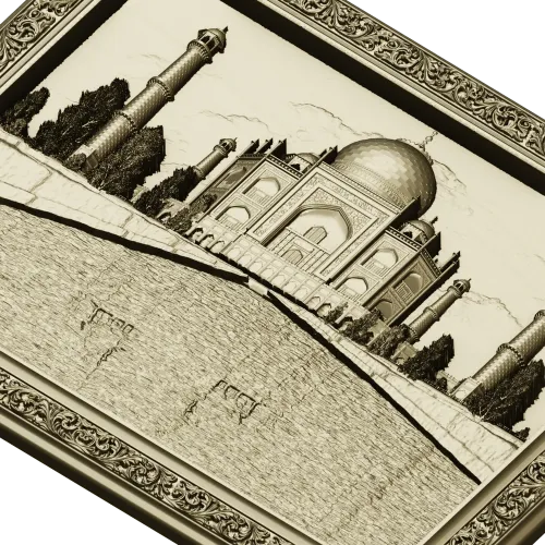 Taj Mahal Relief Panel STL - 3D model for CNC milling