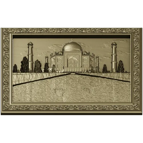 Taj Mahal Relief Panel STL - 3D model for CNC milling