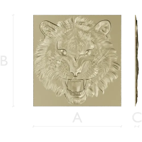 Tiger Head Relief STL - High-Relief 3D Model for CNC