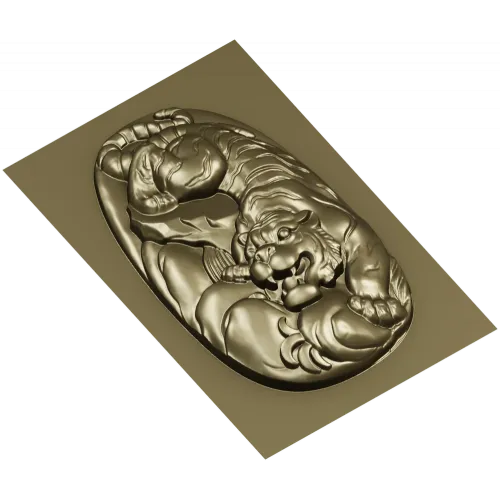 Рельефная 3D модель тигра в формате STL для ЧПУ