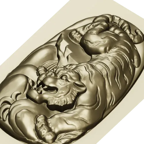 Рельефная 3D модель тигра в формате STL для ЧПУ
