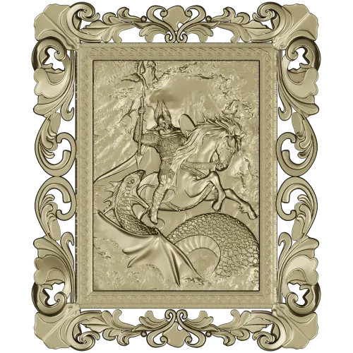 Dragon Slayer Relief - high-relief STL panel for CNC