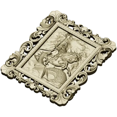 Dragon Slayer Relief - high-relief STL panel for CNC