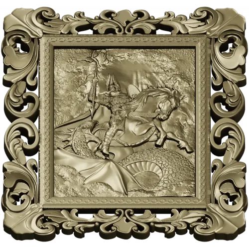 Dragon Slayer Relief - high-relief STL panel for CNC