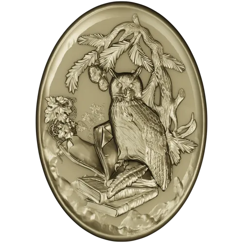 Scholar's Owl Oval Relief STL