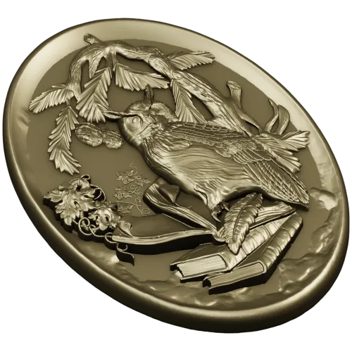 Scholar's Owl Oval Relief STL